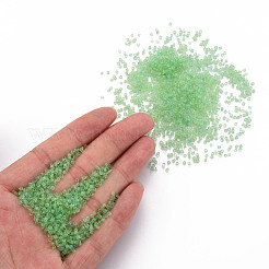 ガラスシリンダービーズ  シードビーズ  透明なつや消し色  丸い穴  薄緑  1.5~2x1~2mm  穴：0.8mm  約8000個/袋  約1ポンド/バッグ&nbsp;SEED-S047-H-002