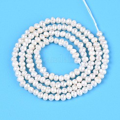天然養殖淡水パールビーズ連売り  ポテト  乳白色  2~2.5mm  穴：0.4~0.5mm  約157~159個/連  14.57~14.76''（37~37.5センチメートル）&nbsp;PEAR-T006-31