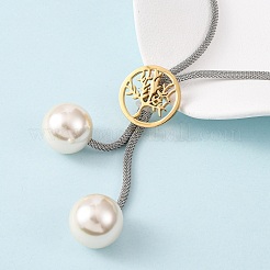 304 Stainless Steel Tree of Life Lariat Necklaces for Women&nbsp;NJEW-B149-04GP-02