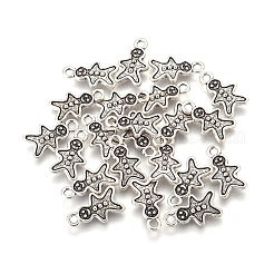 エナメルのためのチベットスタイル合金クリスマス雪だるまのペンダントのセッティング  カドミウムフリー＆ニッケルフリー＆鉛フリー  アンティークシルバー  19x11x3mm  穴：2mm&nbsp;TIBEP-GC152-AS-NR