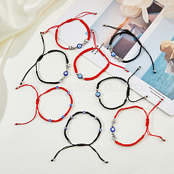 8Pcs 8 Style Lampwork Evil Eye Braided Bead Bracelets Set&nbsp;BJEW-FI0001-45