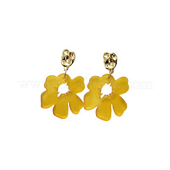 アクリルダングルスタンドピアス  花  ゴールドカラー  ゲインボロ  44x28mm&nbsp;FS-WGF015D-02