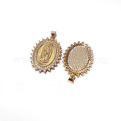 Brass Micro Pave Clear Cubic Zirconia Pendants&nbsp;ZIRC-M116-20G