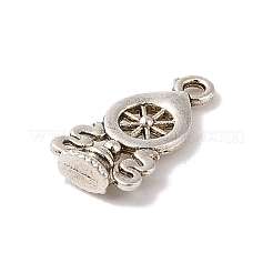 チベット風合金チャーム  カドミウムフリー＆鉛フリー  ヘビ  アンティークシルバー  18.5x10x4mm  穴：1.8mm&nbsp;TIBE-Q090-73AS