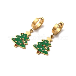 304 Stainless Steel Enamel Hoop Earrings&nbsp;EJEW-Z138-01G