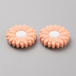 デイジー食品グレードの環境に優しいシリコンビーズセット  ライトサーモン  30.5x8mm  穴：2mm&nbsp;SIL-WH0008-49E