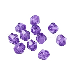 透明なアクリルビーズ  双円錐形  多面カット  ミックスカラー  4x4mm  穴：1.5mm  2008個/箱&nbsp;TACR-X0001-05-4mm