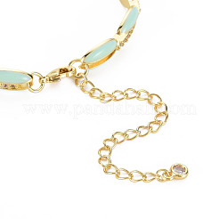 Brass Micro Pave Cubic Zirconia Link Chain Bracelet for Women&nbsp;BJEW-T020-05G-05