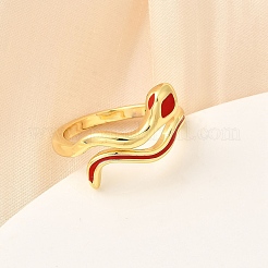 Brass Enamel Cuff Rings for Women&nbsp;RJEW-F188-04G-02