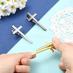 真鍮製ネクタイピン 3色 3個  クロス  ミックスカラー  58x27.5x21.5mm  1pc /カラー&nbsp;BUTT-CJ0001-11