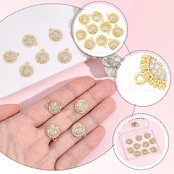 10Pcs Brass Micro Pave Cubic Zirconia Pendants&nbsp;KK-BBC0027-93