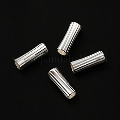 真鍮製チューブビーズ  鉛フリー＆カドミウムフリー  チューブ  925銀メッキ  11x4mm  穴：3mm&nbsp;KK-O143-43S