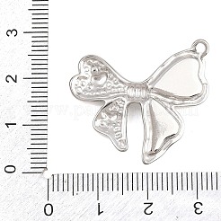 304ステンレススチールエナメルペンダント  ちょう結びのチャーム  ステンレス鋼色  25x30x4mm  穴：1.8mm&nbsp;STAS-A150-02P