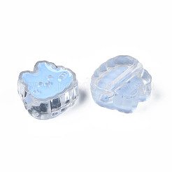 透明なアクリルビーズ  エナメル  兎  ミックスカラー  18x19x8mm  穴：3mm&nbsp;ACRC-S039-02