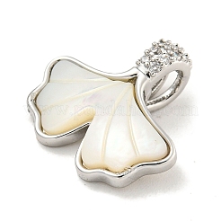 Brass Micro Pave Clear Cubic Zirconia Pendants&nbsp;KK-P275-19P