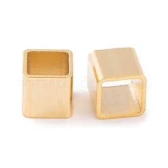 304ステンレススチールヨーロピアンビーズ  大穴ビーズ  キューブ  ゴールドカラー  6x6x6mm  穴：5x5mm&nbsp;FIND-Q103-05B-G
