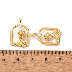 Brass Micro Pave Cubic Zirconia Pendants&nbsp;KK-K382-54G