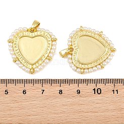 Brass & ABS Plastic Pearl  Pendant Cabochon Settings&nbsp;PL-CBA6A75-09A-G