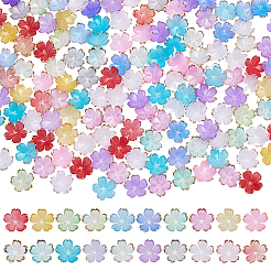アクリルビーズキャップ200個  5  - 花びらの花  ミックスカラー  17.5x18x5mm  穴：1.2mm&nbsp;OACR-FG0001-31A