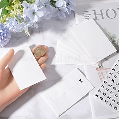 クラフト紙封筒100枚  水玉紙ナンバー1~100ステッカー付き  ホワイト  113x60x0.3mm&nbsp;AJEW-CP0007-43A