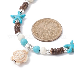 Synthetic Turquoise Tortoise Pendant Necklaces&nbsp;NJEW-JN04573-01