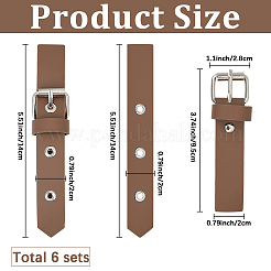 6 Pairs PU Leather Sew-On Toggle Buckles&nbsp;DIY-GF0012-87A
