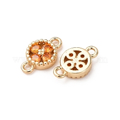 Brass Pave Cubic Zirconia Connector Charms&nbsp;ZIRC-L105-02G