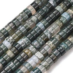天然石モスアゲートビーズ連売り  ディスク  ヒシビーズ  6x3.5mm  穴：0.8mm  約115~118個/連  14.76~14.96''（37.5センチメートル）&nbsp;G-M420-A14-01