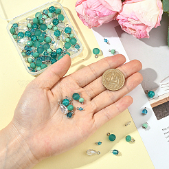 120Pcs 8 Styles Glass Pendants&nbsp;PALLOY-SW00156