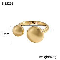 女性用304ステンレススチールカフリング  ダブルボール  イオンプレーティング（ip）  長持ちメッキ  18KGP本金メッキ  17mm&nbsp;STAS-OY018-10G