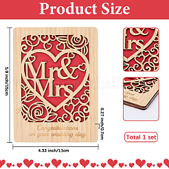 Wedding Bamboo Greeting Card&nbsp;AJEW-WH20060-11A