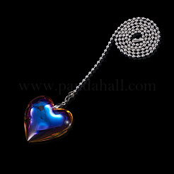Heart Electroplated Glass Charms Ceiling Fan Pull Chain Extenders&nbsp;HJEW-TAC0172