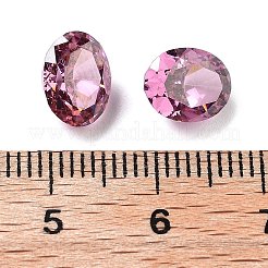 キュービックジルコニアカボション  オーバル  多面カット  赤ミディアム紫  9x7x5mm&nbsp;ZIRC-H126-03A