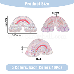 50Pcs 5 Colors UV Plating Rainbow Iridescent Acrylic Enamel Beads&nbsp;OACR-DC0001-10