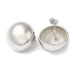 Rack Plating Brass Half Round Stud Earrings&nbsp;EJEW-Q766-07P