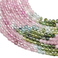 Gradient Color Natural Multicolor Tourmaline Beads Strands&nbsp;G-Z152-C01-2mm