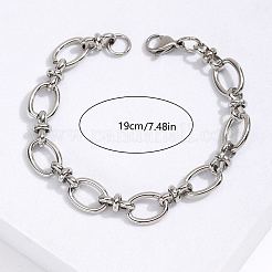 Non-Tarnish 201 Stainless Steel Oval Link Chain Bracelet&nbsp;LS-KM2112-2