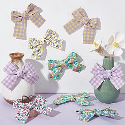 20Pcs 10 Colors Flower/Tartan Pattern Cloth Bowknot for Costume Ornaments&nbsp;FIND-GF0004-73