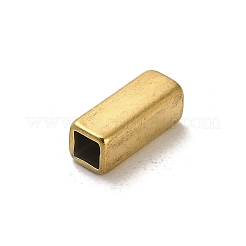 304ステンレススチールビーズ  長方形  ゴールドカラー  10x4x4mm  穴：3.5x3.5mm&nbsp;STAS-Q316-05D-G