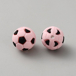 シリコーン焦点ビーズ  サッカー  ピンク  14.5mm  穴：2mm&nbsp;SIL-WH20009-05A