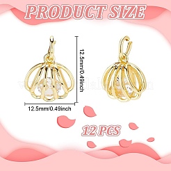 12Pcs Rack Plating Brass Clear Cubic Zirconia Pendants&nbsp;KK-GO0001-78