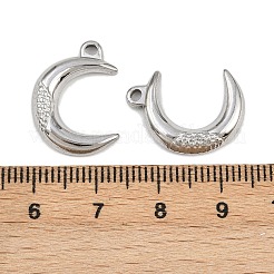 304ステンレスペンダント  ムーンチャーム  ステンレス鋼色  19x14.5x2.5mm  穴：2x1.5mm&nbsp;STAS-L303-15P