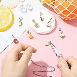 8Pcs 8 Styles Alloy Enamel European Dangle Charms&nbsp;ENAM-CJ0007-04