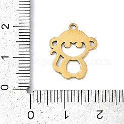 ステンレスペンダント201個  猿のチャーム  18KGP本金メッキ  17.5x14.5x1mm  穴：1.4mm&nbsp;STAS-F316-30G-02
