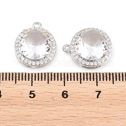 Brass Micro Pave Cubic Zirconia Pendants&nbsp;KK-H287-07P-01