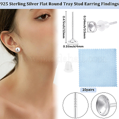 925 Sterling Silver Stud Earring Findings&nbsp;STER-BBC0009-07A