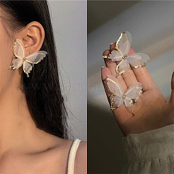 Butterfly Alloy Cloth Stud Earrings&nbsp;FS-WG0326E-01