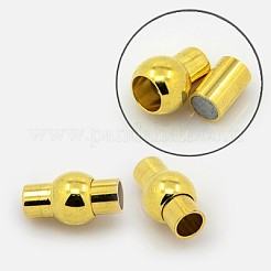 端が接着された真鍮のマグネットクラスプ  オーバル  ミックスカラー  17x10mm  穴：6mm&nbsp;KK-G230-6mm-M-NF