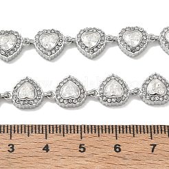 304 Stainless Steel Full Crystal Rhinestone Heart Link Chain Necklaces for Women&nbsp;SA-CBABBEA-01