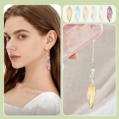 180Pcs 6 Colors Baking Paint Transparent Glass Pendants&nbsp;DGLA-YW0001-68
